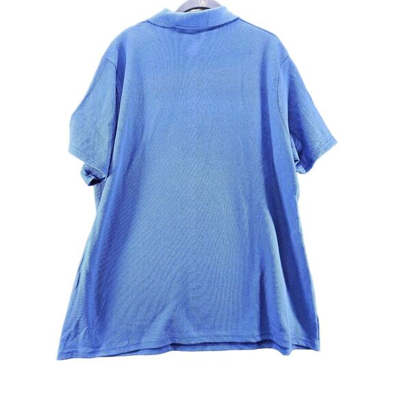 Hanes Mens Polo Blue Size 3XL 100% Cotton Short Sleeve Pullover Buttons - Picture 2 of 12